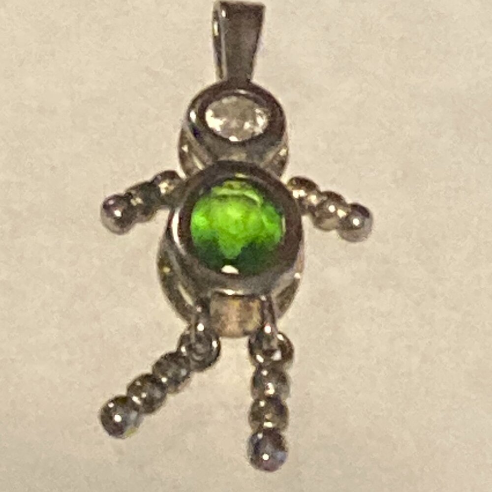 .925 silver August birthstone charm